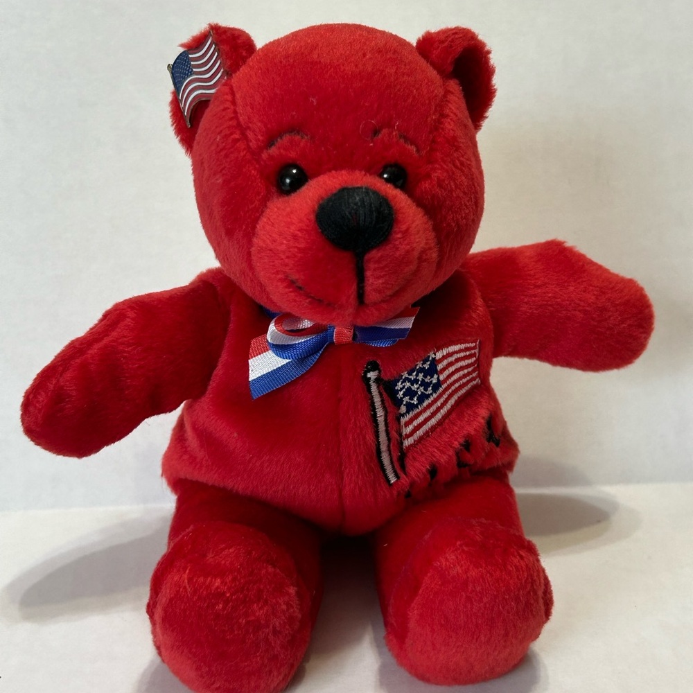 Red Patriotic Teddy Bear by Symbolz